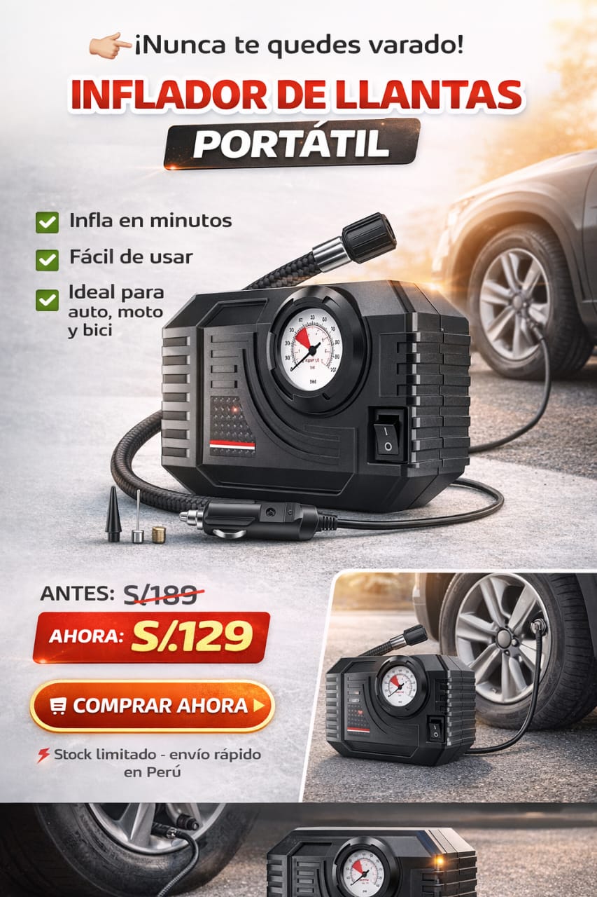 INFLADOR DE LLANTAS PROFESIONAL - COMPACTO Y POTENTE